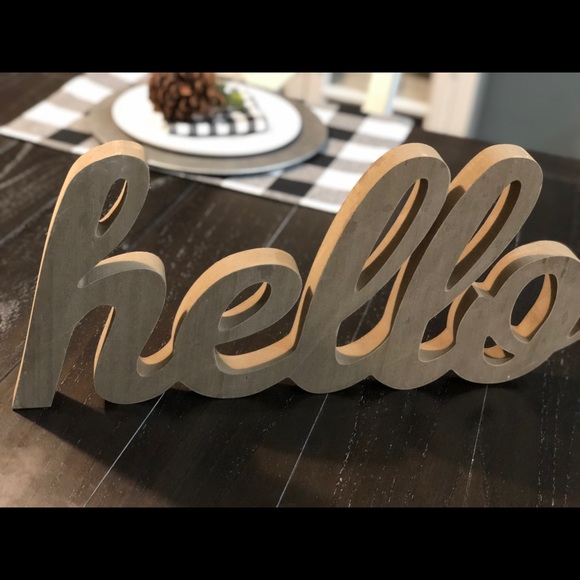 Wooden Hello Sign - Picture 2 of 2
